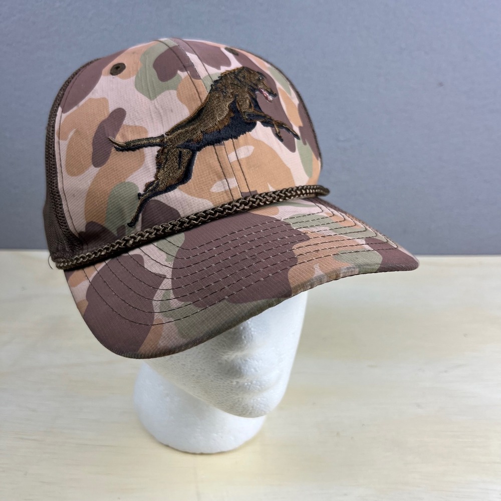 Paramount Outdoors Duck Camo Trucker Hat Hunting Dog Embroidered Snapback Brown